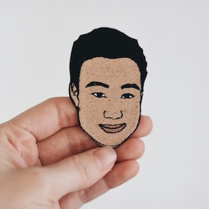 Custom Portrait embroidery illustration,Wedding Favors,Iron on Patch, Couple, Save the Date,Bestfriend gift, Bridesmaid Gift, Jacket Patch
