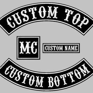 Custom Biker Rocker Patch Set - Large Motorcycle Vest Back Patches ...
