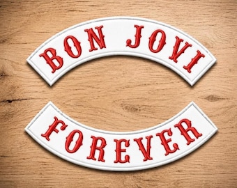 Bon Jovi Inspired Embroidered Rocker Patch Set