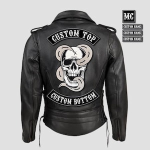 Large Biker Embroidered Patch for biker vest with custom rockers, Custom Embroidery Patch, Iron On Patch, Backpatch, motorcycle clubs