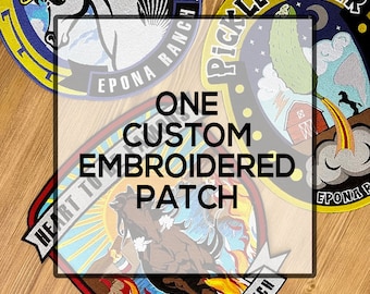 CUSTOM Embroidered Patch -  Iron On Sew-on Hook,  Personalized Business Logo, Design your own patch