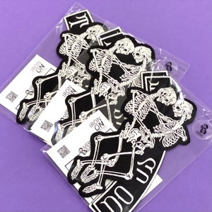 Till death do us apart skeleton patch for bridal denim jacket image 5