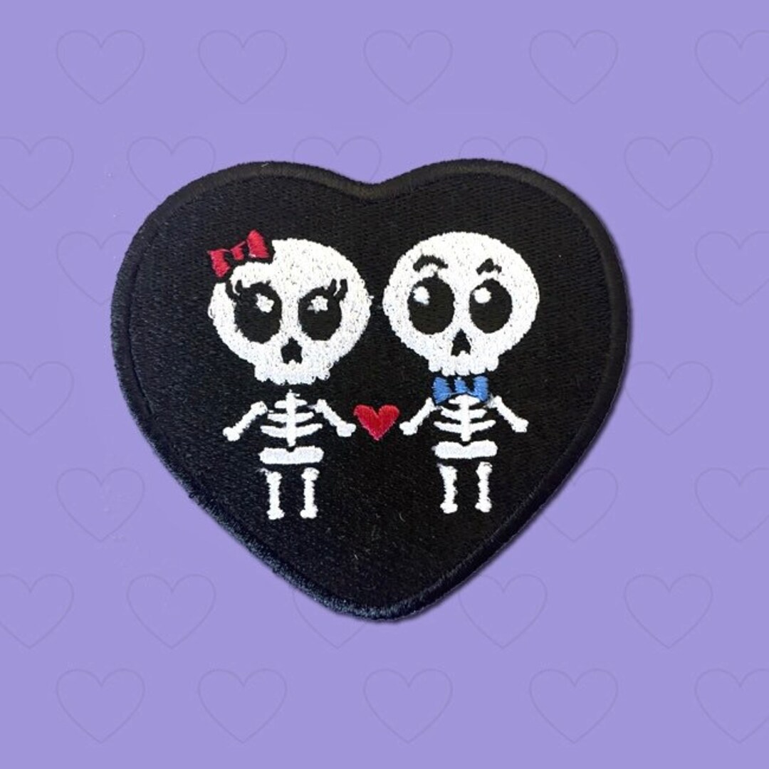 Skeleton Couple Love Iron-on Patch, Embroidery Patch, Wedding Favors ...