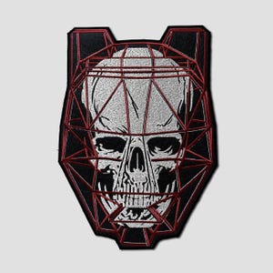 Skull Patch, Biker Patch Iron On Embroidered Patch for Jackets, Vests and bags