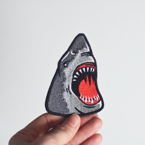 Shark embroidered patch with hook, air-soft patch, Military tactical patch, patch for jackets