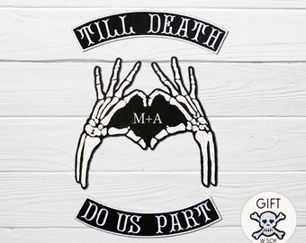 Custom Skeleton Hand TIL Death Embroidered Patch for Bridal Denim Jacket & Couple Gift