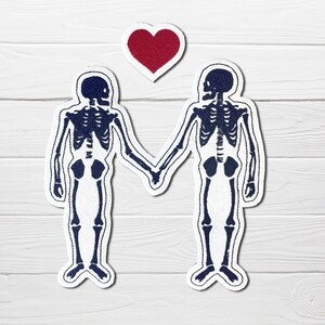 Skeleton Couple Iron on Patch, Patch for Couples, Patch for Bride, Gift ...