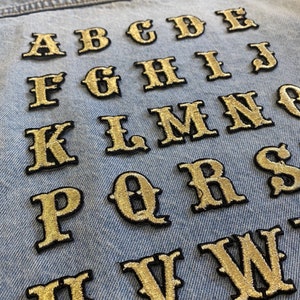 Letras o números bordados, iniciales bordadas, parche para ropa, bordado personalizado, bordado del alfabeto, chaqueta de novia.