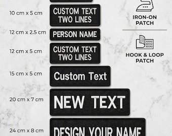 Custom Embroidered Name Patch, Iron On/ Sew On,Hook