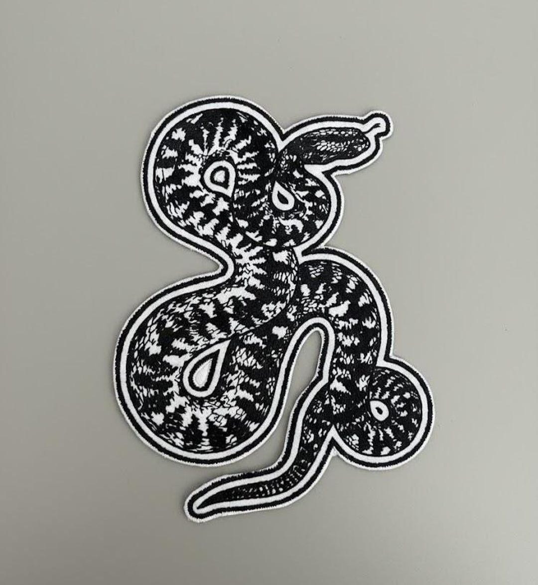 Large Black and White Snake Back Patch Iron on Sew On - Etsy