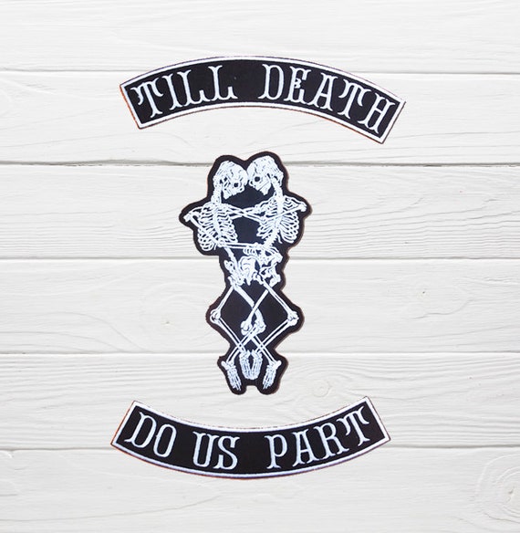 Till death do us apart skeleton patch for bridal denim jacket