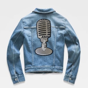 Vintage Microphone Embroidered patch, Iron On Patch, Sew On Patch, Backpatch, Patch for Jackets