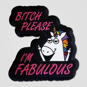 I’m fabulous embroidered iron on patch, patch for jacket, sew on patch, backpatch, iron on patch, Applique, Embroidery Patch, Biker Patch