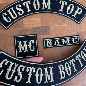 Custom Biker Rocker Patch Set - Large Motorcycle Vest Back Patches ...