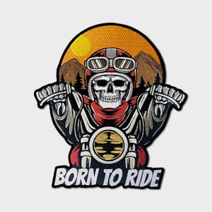 Born toRide gestickter großer Rückenaufnäher - Bikerweste & Jacke | Biker Biker Patch für Männer und Frauen