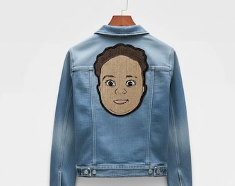 Parche bordado personalizado con retrato, parche facial personalizado para chaquetas, conmemoración y duelo.