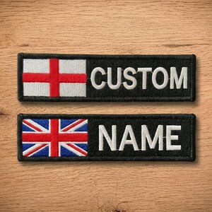 Custom British Flag Embroidered Name Patch