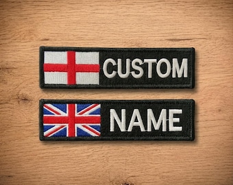 Custom British Flag Embroidered Name Patch
