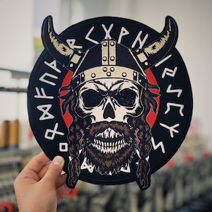 Odin Embroidered Large Patch,  Embroidery Patch,  Iron On Patch, Embroidered Patch, Backpatch, Logo Patch, Patch for biker vest