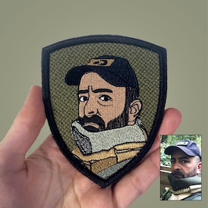 Custom portrait patch with hook backing, Gift for him, Funny Morale Patch, Military Patch, Morale patch