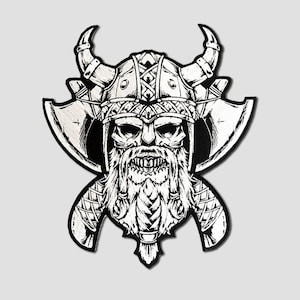 Bearded Viking Large Iron On Patch, Embroidered Patch, Backpatch, Large patch for biker vest,Valhalla, Vikingstyle, Bearded Odin patch