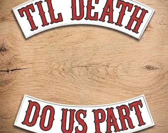 Til Death Do Us Part Embroidered Patch Set for Bridal Denim Jackets - 28cm Iron Onpatch set