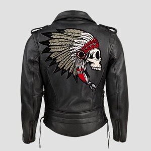 thumbnail image 2 of Skull Vest Embroidery Iron Patch Rider Iron On Bac... - Vicedeal 2 of 14