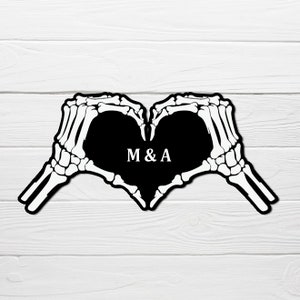 Custom Skeleton Hand Patch for Bridal Jacket with initials, Save the date patch, bridal patch, backpatch