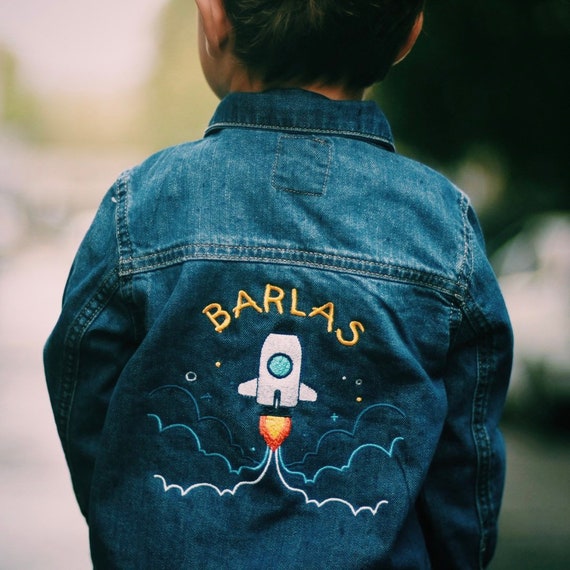 Personalized Embroidered Toddler Denim Jacket | Etsy Australia