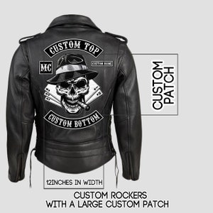Large Custom Embroidered Patch for biker vest with custom rockers, Custom Embroidery Patch, Iron On Patch, Backpatch, motorcycle clubs