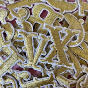 Letras o números bordados de 2 pulgadas, iniciales bordadas, parche para ropa, bordado personalizado, bordado del alfabeto, chaqueta de novia,