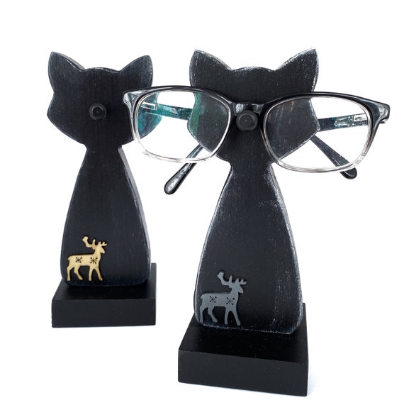 Support A Lunettes Porte Lunettes Chat Noir Black Cat Etsy