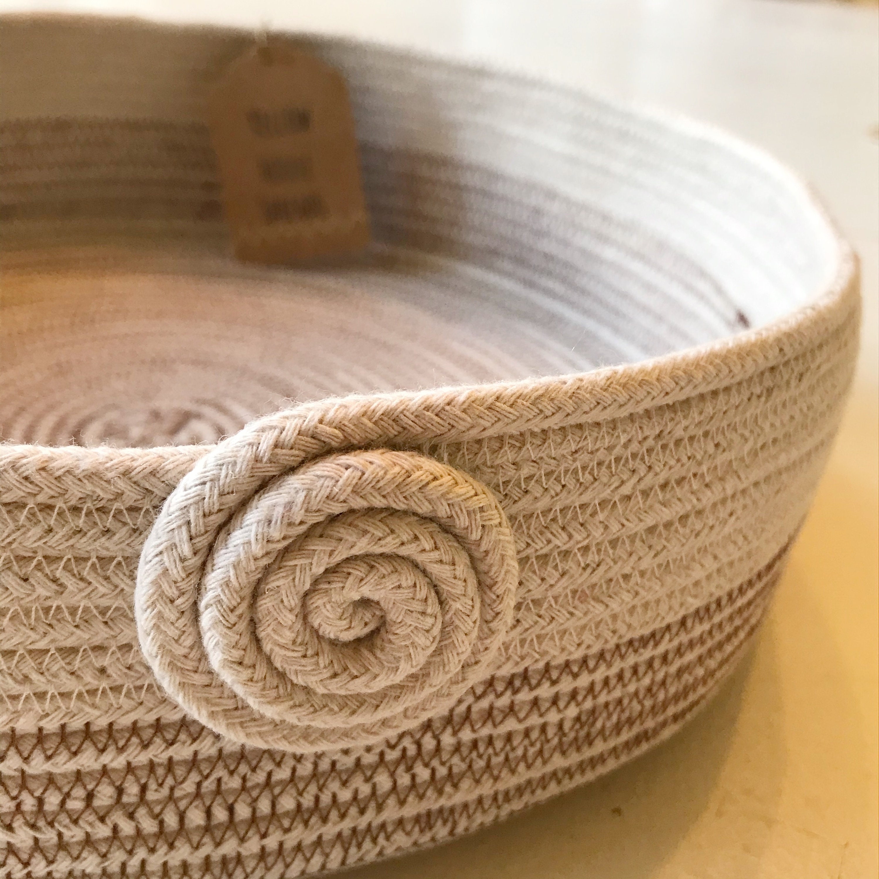 Large Rope Basket Natural and Dark Brown Etsy