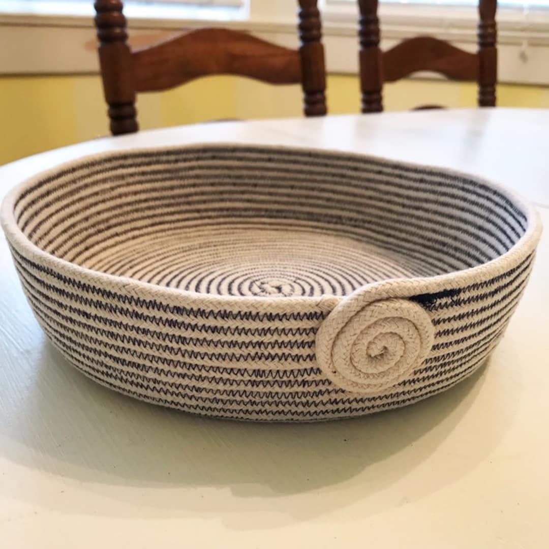 Round Basket Large Solid Color Etsy