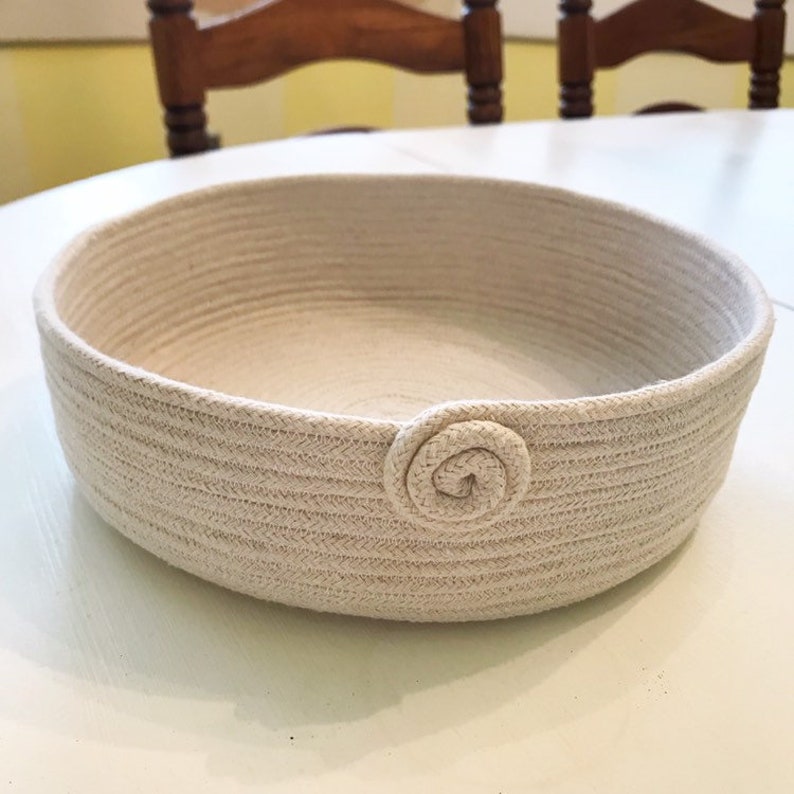 Medium Natural Rope Bowl Etsy