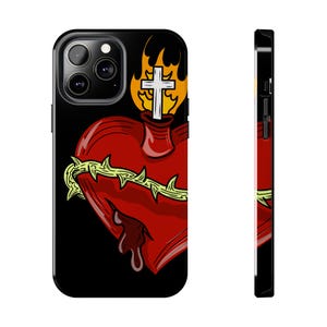 Phone Cases - Jesus Christ, Sacred Heart Design, Religious Phone Accessories, Protective Phone Covers, Faithful Phone Cases,