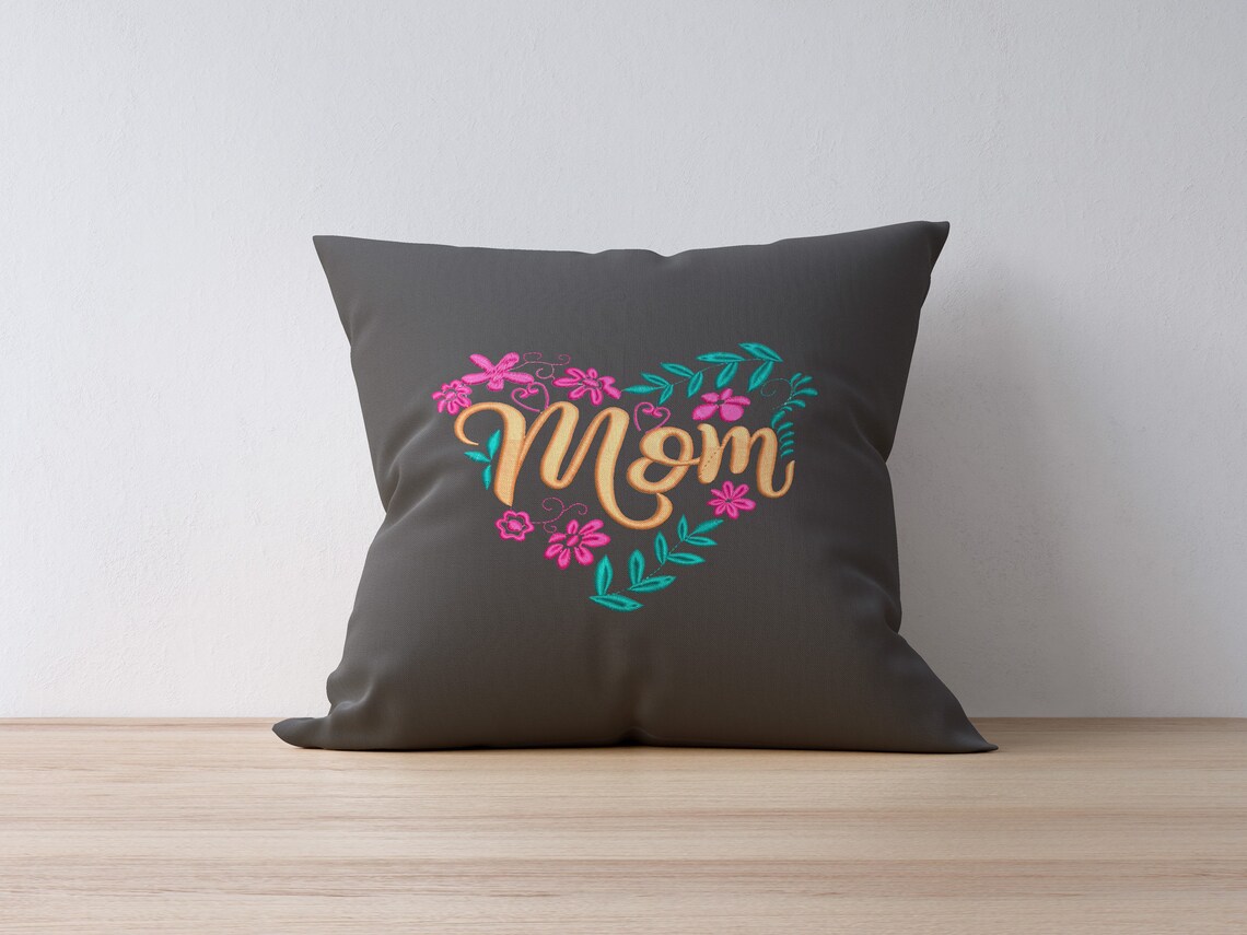 Mom Floral Embroidery Design Mother Day Embroidery Pattern | Etsy