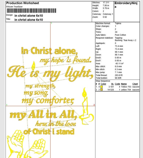 In Christ Alone Lyrics Machine Embroidery Design Etsy