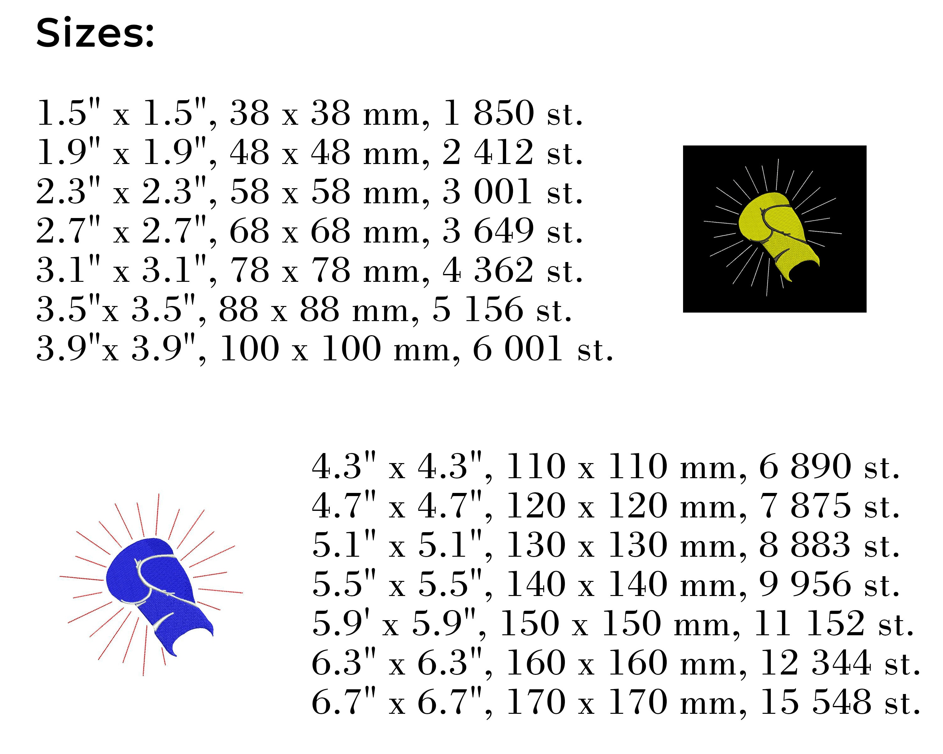 Boxing Glove Machine Embroidery Design Boxing Applique Gym Etsy