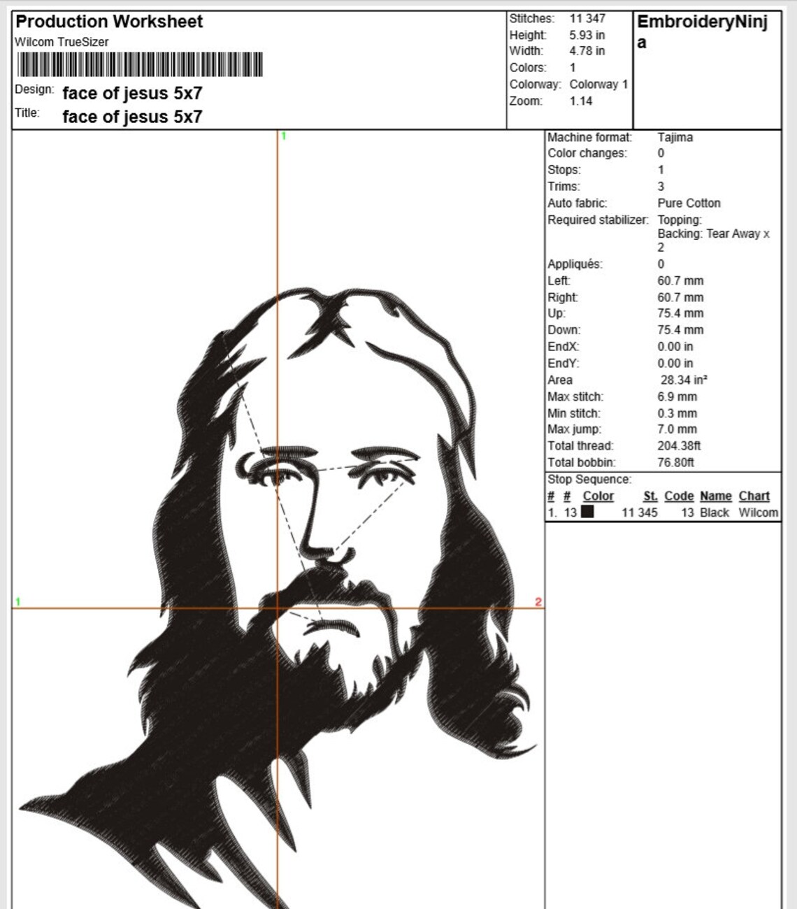 Face of jesus christ embroidery design 2 sizes included  etsy