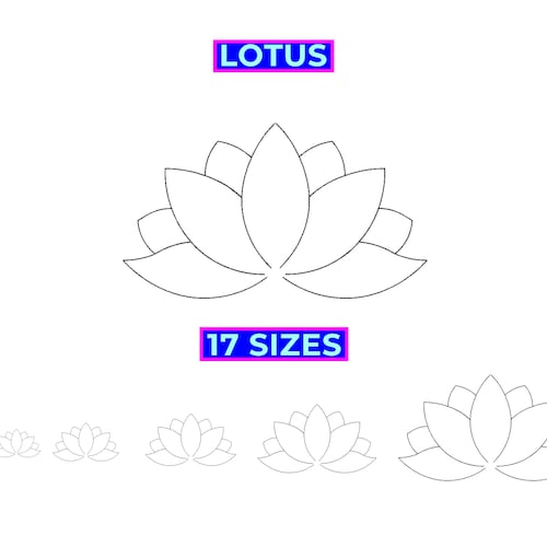 Lotus Flower Embroidery Design. Machine Embroidery Design. Etsy