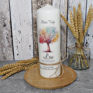 Baptismal candle Lou, baptismal candle tree of life, baptismal candle tree, baptismal candles, baptismal candle girl, baptismal candle boy