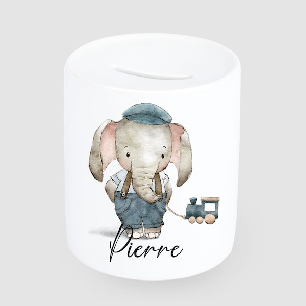 Spardose Elefant,  Spardose Keramik, Spardose mit Namen , Spardose personalisiert , Elefant