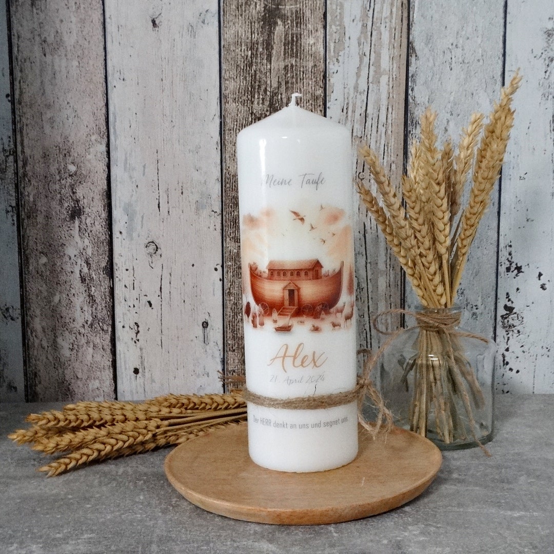Baptismal Candle Alex, Baptismal Candle Noah's Ark, Baptismal Candle ...