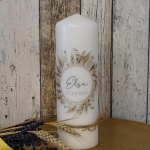 Baptismal candle Elsa, baptismal candle straw flowers, baptismal candle straw wreath, baptismal candle vintage, baptismal candle boy, baptismal candle girl