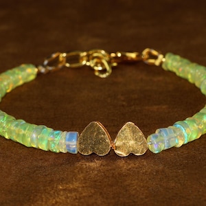 Natural fire Yellow opal beaded bracelet, Vintage fire Rondell smooth opal beaded bracelet, AAA Ethiopian opal bracelet Gift for her