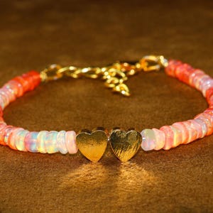 AAA Ethiopian Opal Beaded Bracelet: 925 Sterling Silver Fire Opal Jewelry