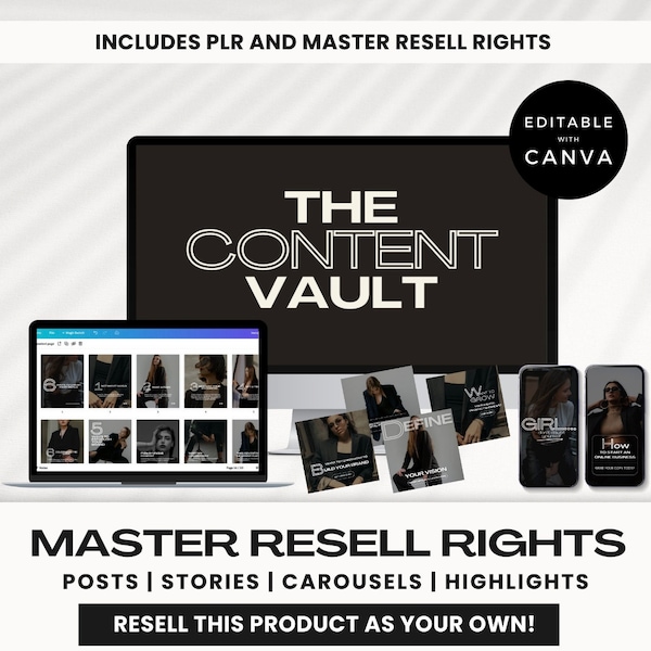 Content vault | instagram | MRR | stories | done for you | digital Marketing | resell | highlights | social media |