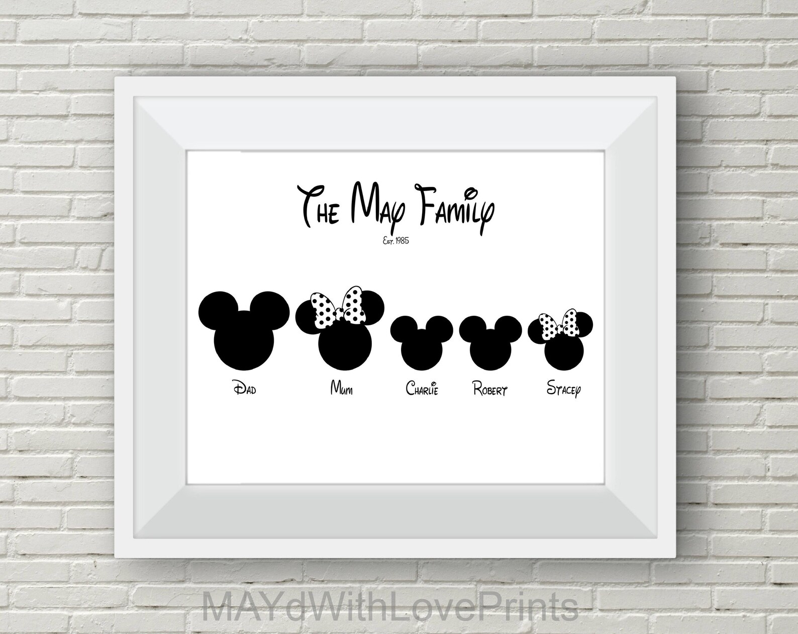 A4 Personalised Disney Family Print Etsy A4 Personalised Disney Family Print Etsy