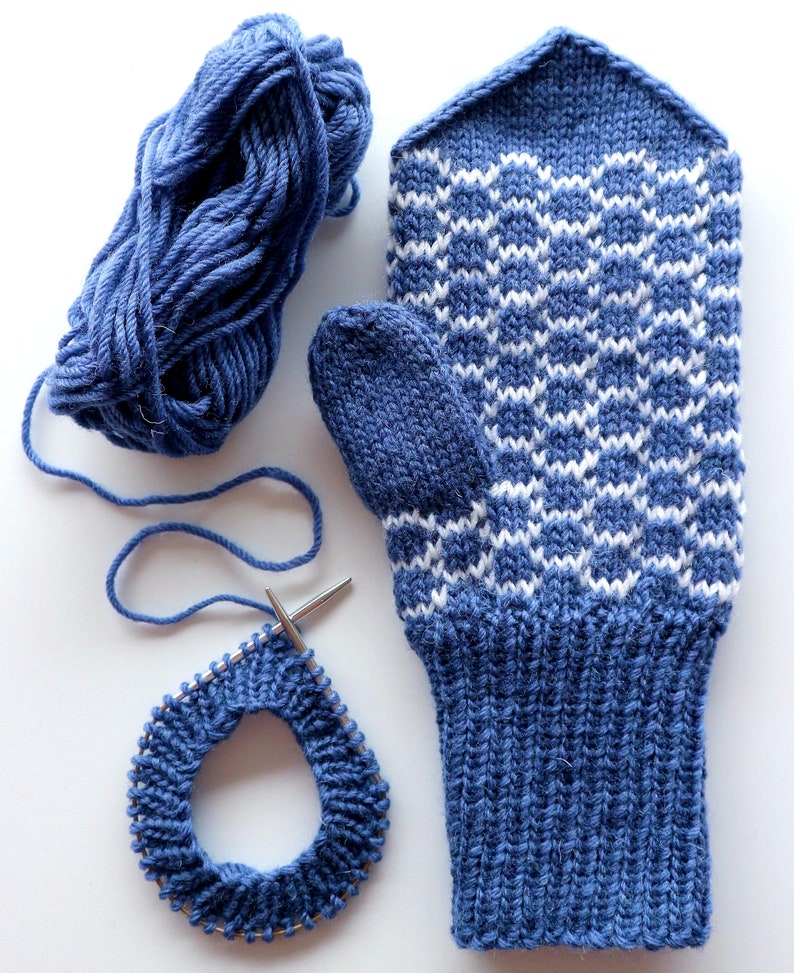 ENGLISH Pattern Mittens Kids and Adult Sizes Etsy